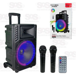 Caixa de som 40w com 2 mocrofones e controle sing-E ZQS-12132