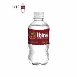 Água Mineral Natural Ibirá Com Gás Garrafa 300 ml Pack com 12 Unidades