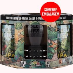 Embalagem para kit Roleta Russa 2 Latas Easy IPA 350ml + Copo c/ Pulseira Preta