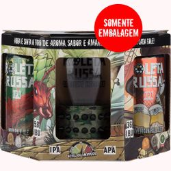 Embalagem para kit Roleta Russa APA LATA + IPA  LATA + Copo c/ Pulseira Camuflada