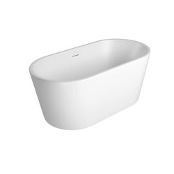 BANHEIRA DE PISO OVAL 150CM BRANCO FOSCO 