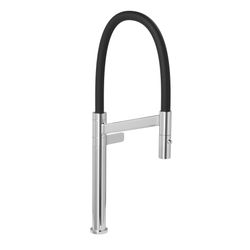 Toneira De Mesa Para Cozinha Bica Alta Colore Cromado E Preto