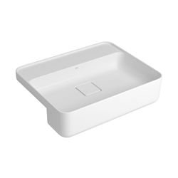 Cuba Retangular de Semi-Encaixe 50cm com Deck Branco