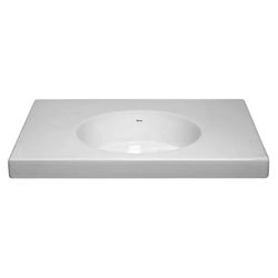 CUBA DE SOBREPOR RETANGULAR COM BOJO REDONDO 600X460MM - BRANCO GELO