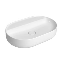 Cuba Oval de Apoio 60cm com Deck Branco