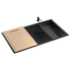 CUBA DE COZINHA RETANGULAR 75X40 COM ACESSÓRIOS SUPREMA - BLACK MATTE