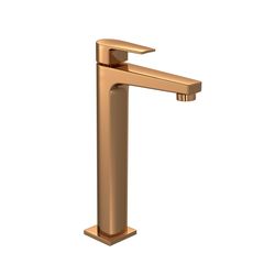Torneira De Mesa Bica Alta Para Lavatório Level Red Gold
