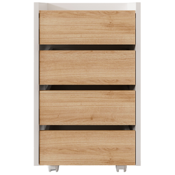 Gaveteiro Volante com 4 Gavetas 40x45cm - Linha Beta (Branco - Madeiro)