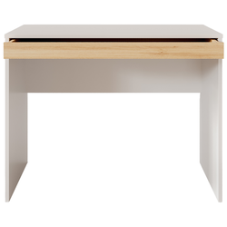 Mesa de Escritório com Gaveta 110x50cm - Linha Beta (Branco - Madeiro)