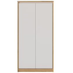 Armário Alto 2 Portas 40x160cm - Linha Beta (Madeirado - Branco)