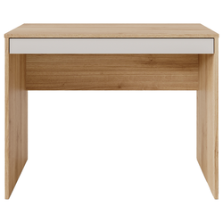 Mesa de Escritório com Gaveta 110x50cm - Linha Beta (Madeiro - Branco)