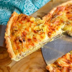 Torta de alho poró + shitake