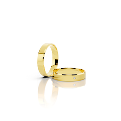 Par de Alianças Square Gold 4mm