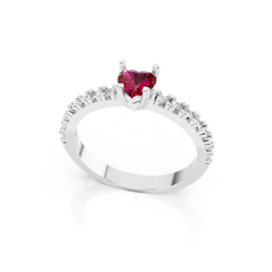 Anel Heart Red