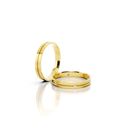 Par de Alianças Modern Linear Gold 3mm
