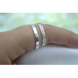 Par de Alianças Luar Prateado