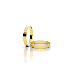 Par de Alianças Slim Flat Gold 3mm