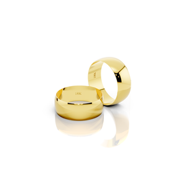 Par de Aliança de Ouro Tradicional 7mm