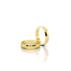 Par de Aliança de Ouro Tradicional 4mm