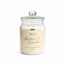 Olfati Candle - Vela Aromática 610g - Âmbar e Canela