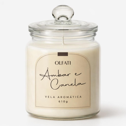 Olfati Candle - Vela Aromática 610g - Âmbar e Canela