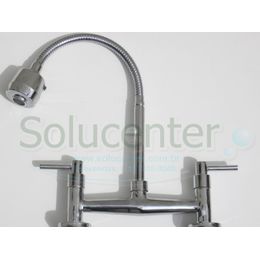 Torneira misturador cozinha de mesa bica móvel com tubo flexível e arejador dupla função 30.277