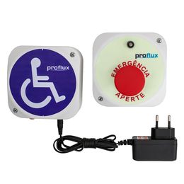 Alarme Banheiro Deficiente PNE NBR9050 Audiovisual Sem Fio Proflux 69.121
