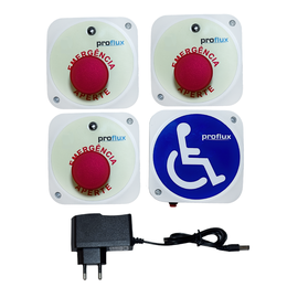 ALARME BANHEIRO PNE 3 BOTOES C/ LAMPADA CONF NBR9050 PROFLUX 69.146