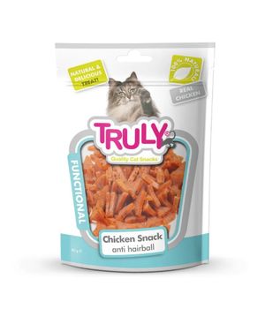 PETISCO PARA GATOS ANTI BOLA DE PELO DE FRANGO 50G - TRULY