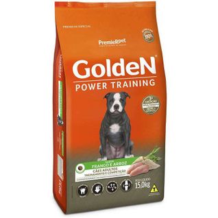 Ração Golden Power Training para Cães Adultos Sabor Frango e Arroz - 15 kg