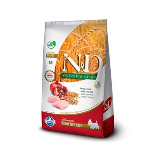 Ração Farmina ND Ancestral Grain para Cães Adultos de Raças Mini Sabor Frango e Romã 2,5kg