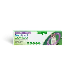 Nexgard Combo Antipulgas, Sarna e Vermes para Gatos de até 2,5 kg 0,3 ml - 1Un.\n