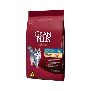 Ração GranPlus Frango e Arroz para Gatos Castrados Adultos 3kg