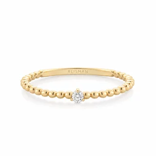 Aparador de Aliança Bolinhas com Diamante ouro 18k