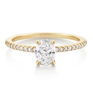 Anel de Noivado Toronto Diamante Oval Ouro 18k