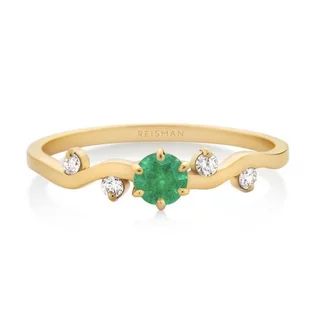 Anel Belle Esmeralda ouro 18k