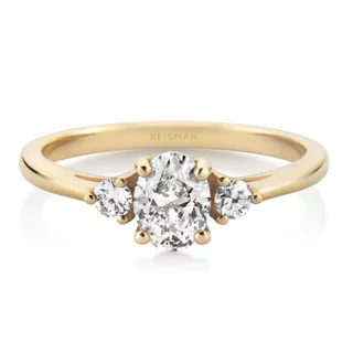 Anel de Noivado Montreal Diamante Oval ouro 18k
