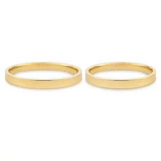 Alianças de Casamento Flat ouro 18k