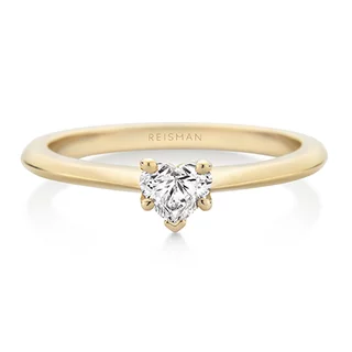 Anel Solitário Diamante de Coração I Do ouro 18k