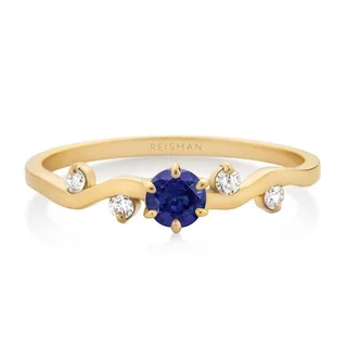 Anel Belle Safira Azul ouro 18k