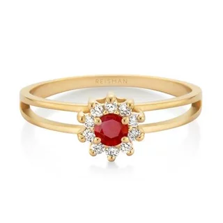 Anel Florence Rubi ouro 18k