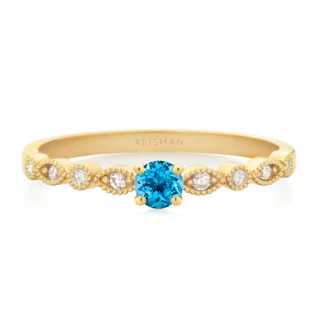 Anel Shine Topázio Azul ouro 18k