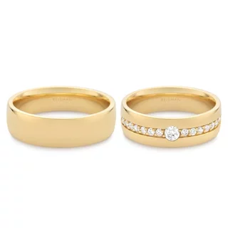 Alianças de Casamento Santa Mônica ouro 18k