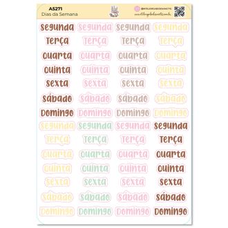 Dias da Semana Cores - Adesivos - A5 - 15