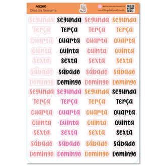 Dias da Semana Cores - Adesivos - A5 - 13