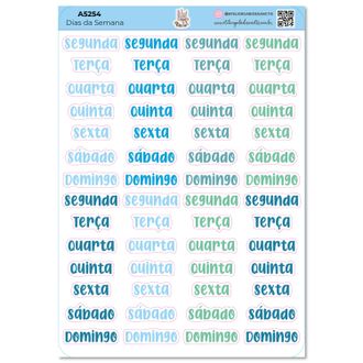 Dias da Semana Cores - Adesivos - A5 - 8