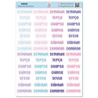 Dias da Semana Cores - Adesivos - A5 - 2