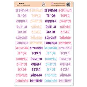 Dias da Semana Cores - Adesivos - A5 - 10