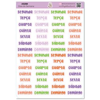 Dias da Semana Cores - Adesivos - A5 - 11