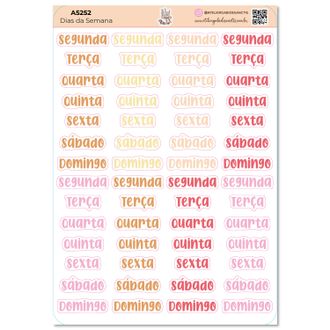 Dias da Semana Cores - Adesivos - A5 - 6